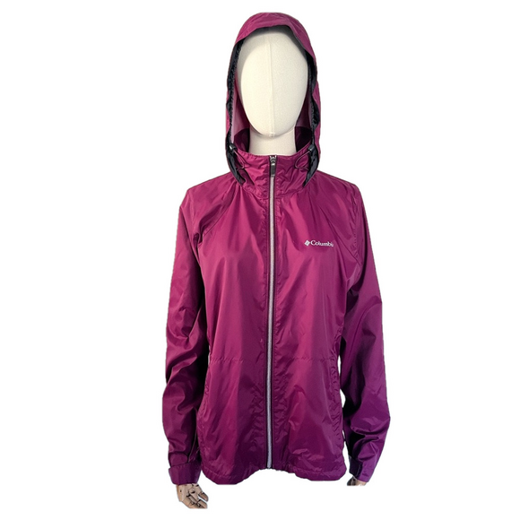 Columbia Jackets & Blazers - Columbia Lightweight Waterproof Hooded Jacket Purple Hooded Nylon Size Large